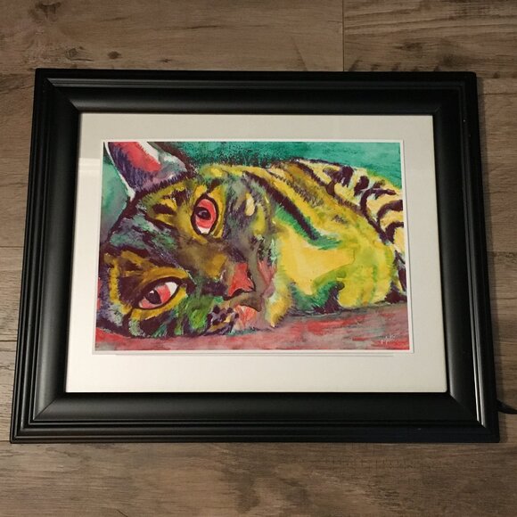 Sheffield Home Large Black Picture Frame with Mounting + 3 Cat Prints - Picture 2 of 15